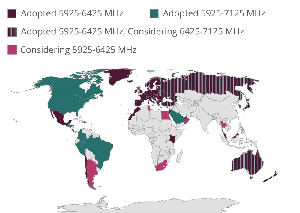 Countries Enabling Wi-Fi in 6 GHz (Wi-Fi 6E)