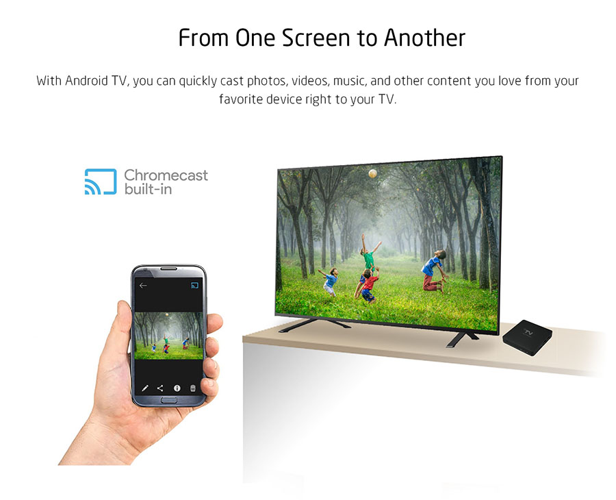  2K Android OTT TV Box with chromecast built-in