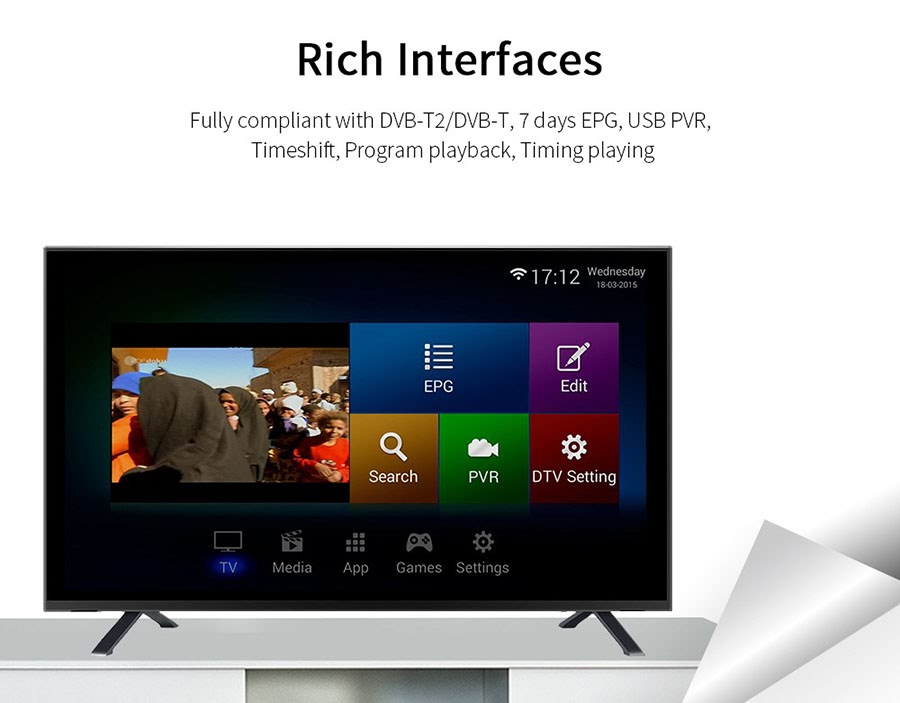 Quad-core 4K HD OTT DVB-T2 Hybrid Android TV Box