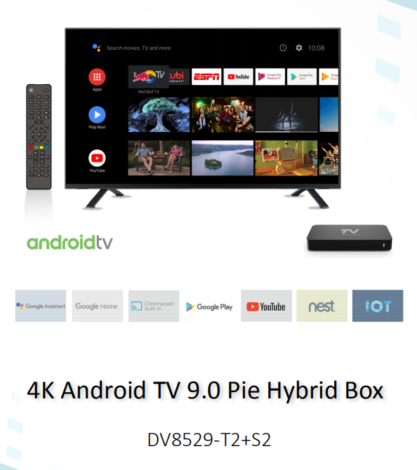 DV8529-T2+S2 4K Android TV STB with Amlogic S905X2 processor DV8529-T2+S2 4K Android TV STB with Amlogic S905X2 processor