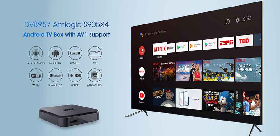 Amlogic S905X4 Android TV Box with AV1 Support Amlogic S905X4 Android TV Box with AV1 Support