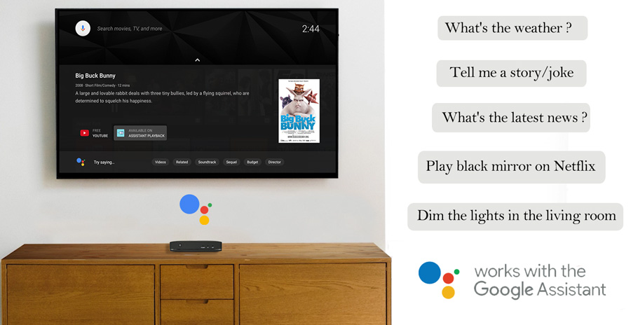  Android TV OTT Smart Box with Google assistant built-in