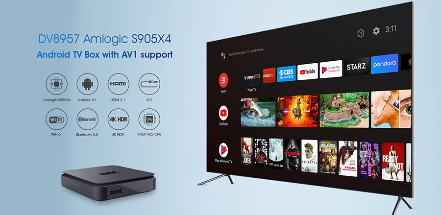 Amlogic S905X4 4K Android™ TV Box: AV1 Codec Support