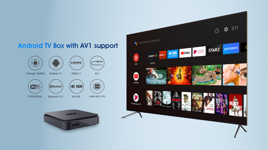 AV1 Android TV OTT Box